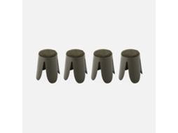 Banco Empilhável Em Tecido Bouclé, Set De 4, Caqui