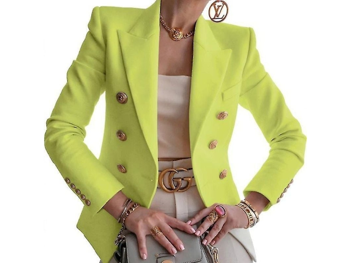Chaqueta Fasst, Formal, Mulher, 2023, Blazer, Trabalho, Oficina, Manga Longa, Bolsillos, Tamanho S a 3XL, Poliéster | S/MARCA