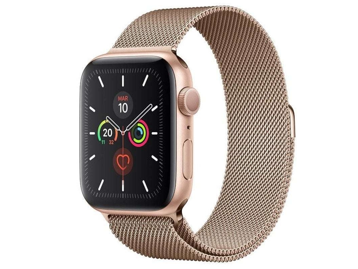 Pulseira Milanesa Ouro Rosa de 40mm para Apple Watch Series SE, com Fecho Magnético STELASPLEN