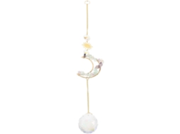Sino De Vento De Cristal Em Formato De Lua, Apanhador De Sol Com Cores Vibrantes Do Arco-íris, Decorativo Para Pendurar Em Casa E Em Festas.