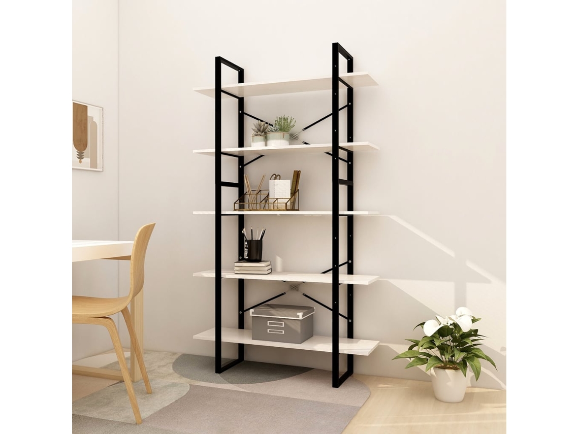 Vidaxl Estante C/ 5 Prateleiras 100x30x175cm Madeira De Pinho Branco