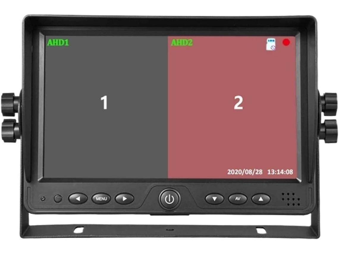 Monitor Quad Split de 9 Polegadas com Resolução 1080p e Gravador Integrado. SFUSHOS