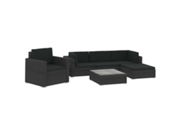 Garden Lounge Set, Garden Lounge Sets Vidaxl Preto Rattan / Vime (n/a)
