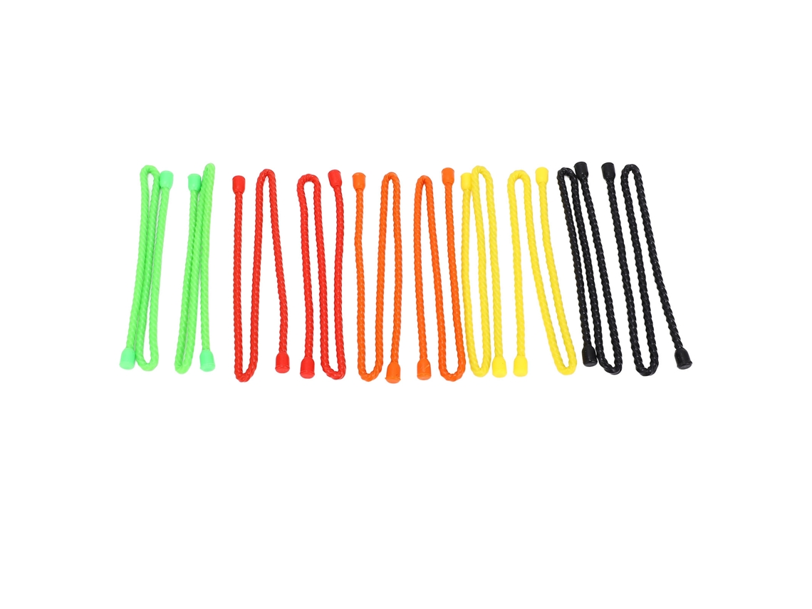 10un Abraçadeira De Cabo De Silicone 18in 5mm Diâmetro Multifuncional Vermelha Laranja Amarela Verde Preta Flexível Reutilizável