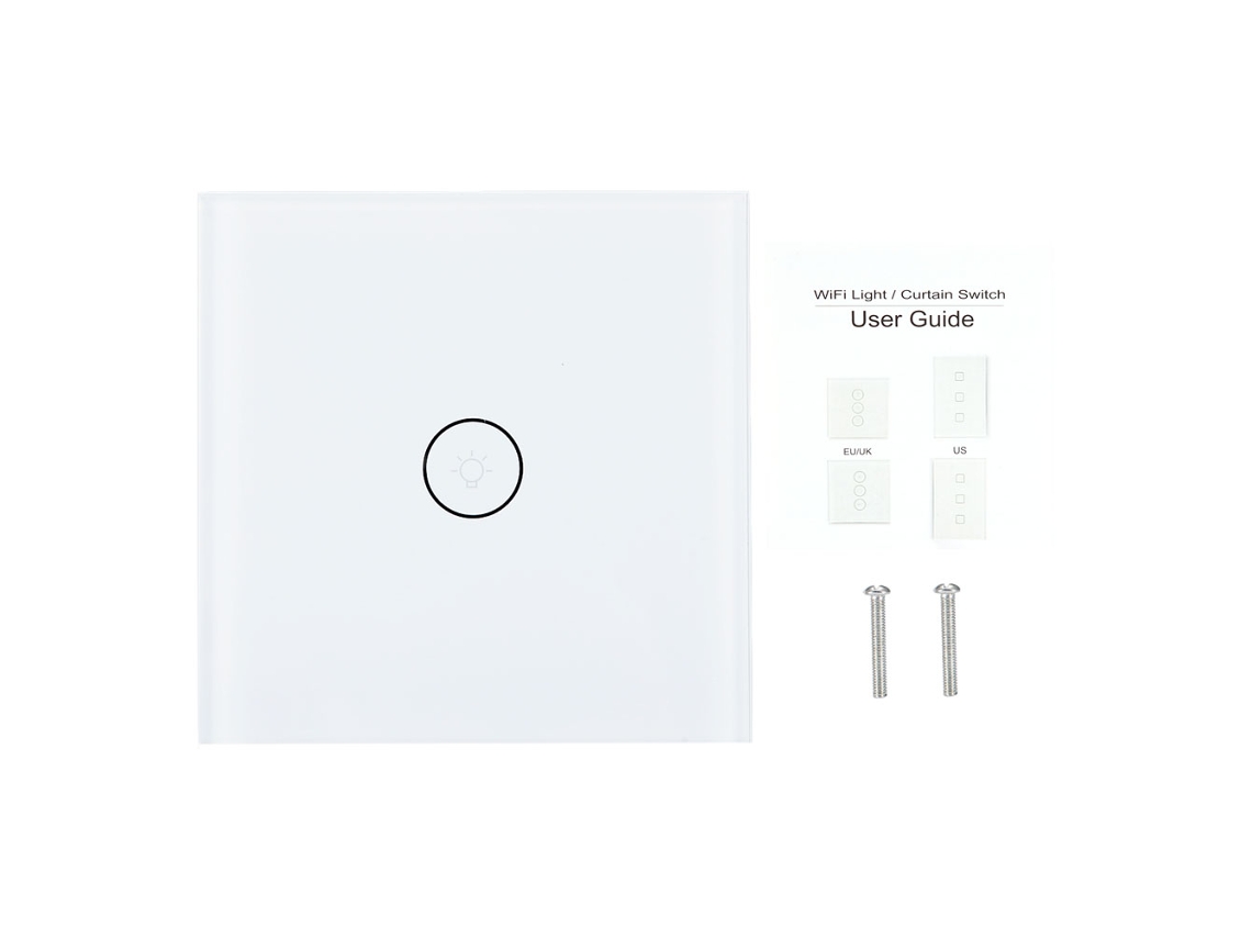 Interruptor De Parede Inteligente Para Luzes Led (com Painel De Vidro Cristal E Controle Tátil Inteligente)