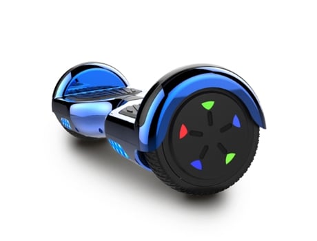 Hoverboard RCB WJ5 com Bluetooth e Rodas LED Azul Cromado (Velocidade Máx: 15 km/h)