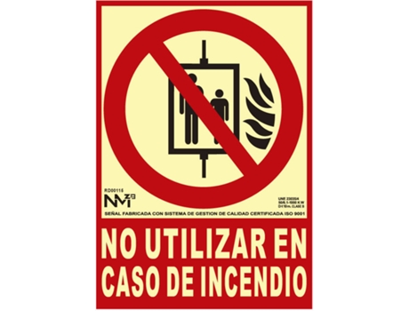 SINAL DE EXTINÇÃO NÃO UTILIZAR EM CASO DE INCÊNDIO CLASSE B (PVC 0.7MM) 21X30CM