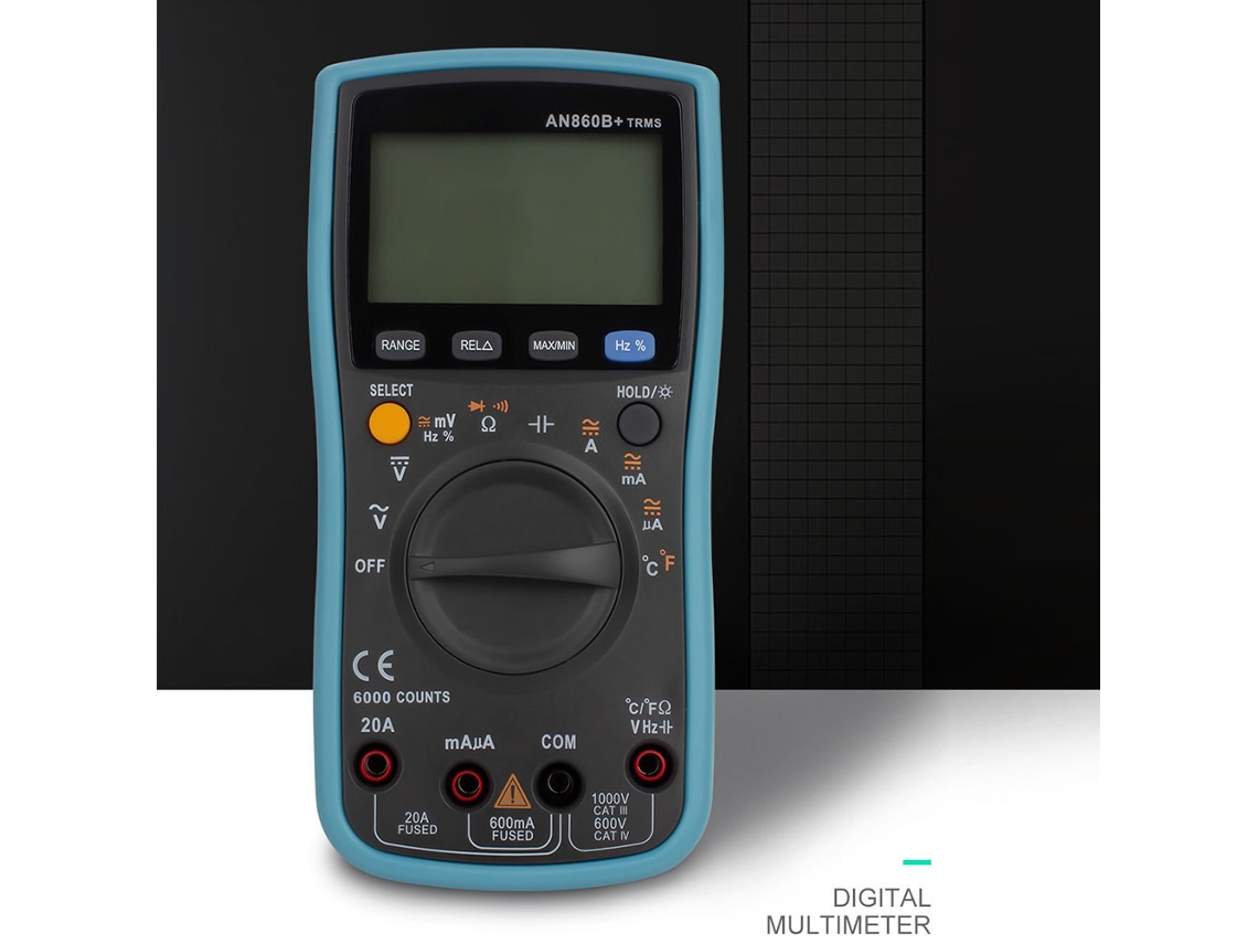 Multímetro Digital de Mão Lcd 6000 Contas Rms Voltmeter Azul