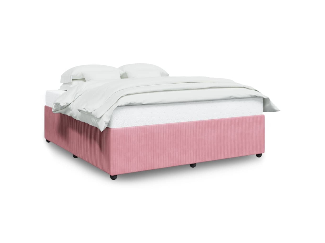 Bed Frame, Bed Frames Vidaxl Cor-de-rosa Veludo (200 X 200 Cm)