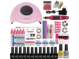Ferramentas de Conjunto Unhas Uv Led Lamp Secador com Kit Esmalte Gel Unha GOKOCO