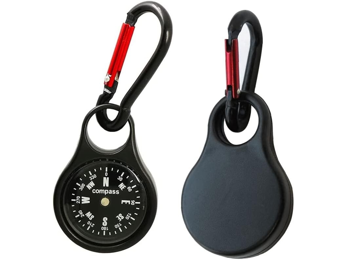 Mosquetão de Liga Metálica com Bússola para Cinto, Acessório para Camping Ao Ar Livre AQUAFORGE