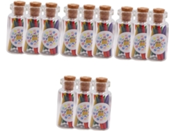 Besportble Conjunto de 12 com Mini Lápis Cor e Frascos Acessórios Decorativos para Maquetes Casas Bonecas, I