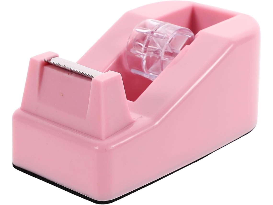 Dispensador De Fita Adesiva Pequeno Plástico Rosa Cortador Prático E Rápido Para Uso Na Mesa Adequado Escritório Casa