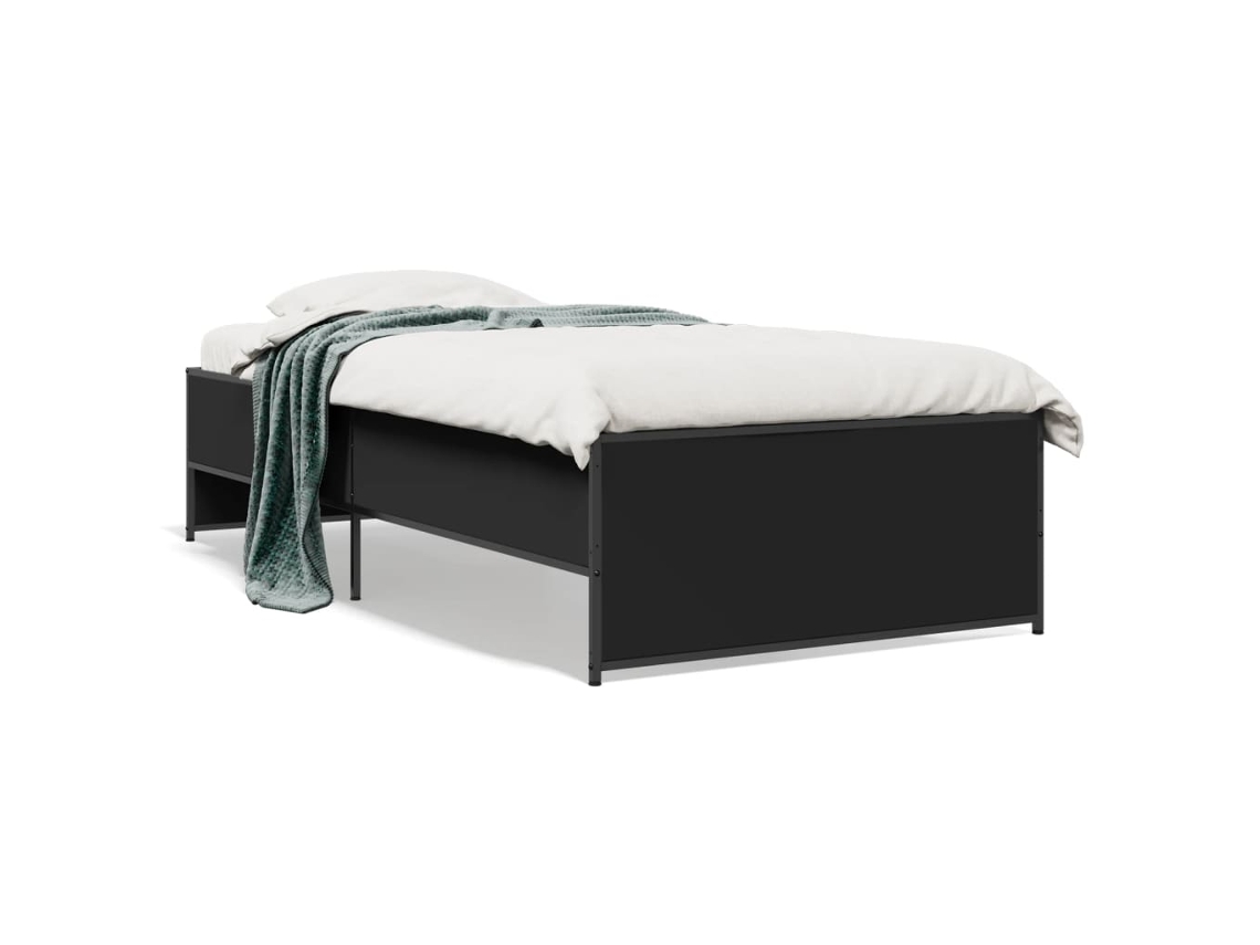 Bed Frame, Bed Frames Vidaxl Preto Madeira Processada (75 X 190 Cm)