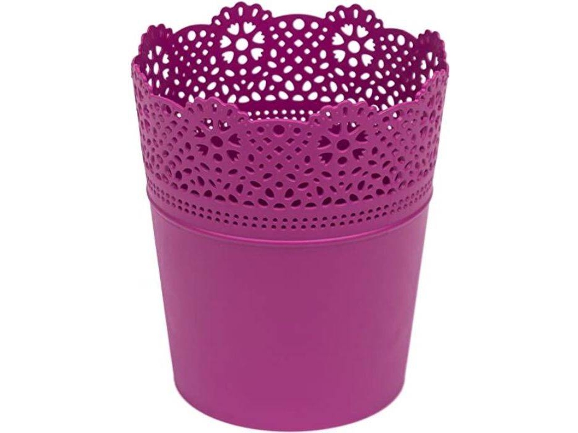 Vaso PROSPERPLAST Lace (Rosa - 18 x 21 cm)