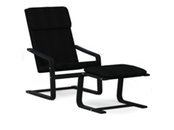 Relaxing Chair With Footstool, Relaxing Chairs With Footstools Vidaxl Preto Tecido