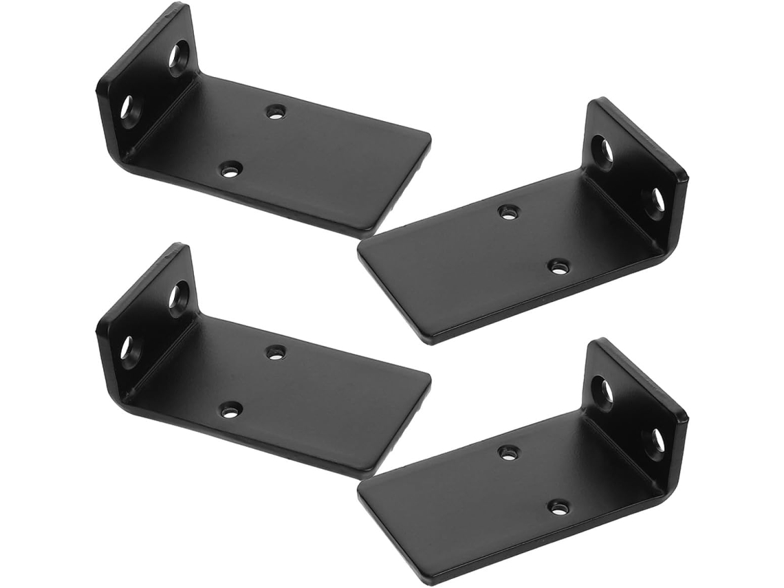 Conjunto De 4 Suportes Triangulares Invisíveis Para Prateleira Flutuante Em Aço, Na Cor Preta.
