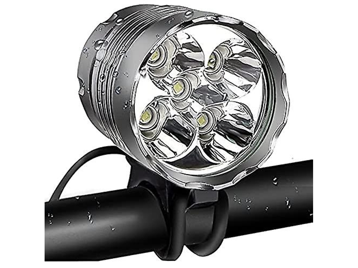 Farol Bicicleta 6000lumens 5led 6400mah Ipx8 Branco Yizhood