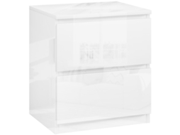 MESA de cabeceira moderna com 2 gavetas, 40x34x45 cm Branco | S/MARCA
