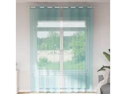 Vidaxl Cortinas De Voile Com Ilhós 2 Pcs Turquesa