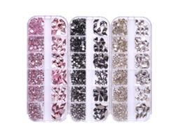 Long Box 12-grid Diamantes Planos E Diamantes De Forma Especial Para Decoração De Unhas Acessórios Brilhantes Diy