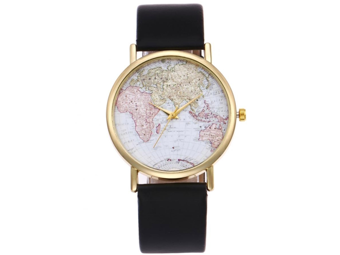 Relógio de pulso unissex Zhoulianfa com pulseira colorida e mostrador dourado.