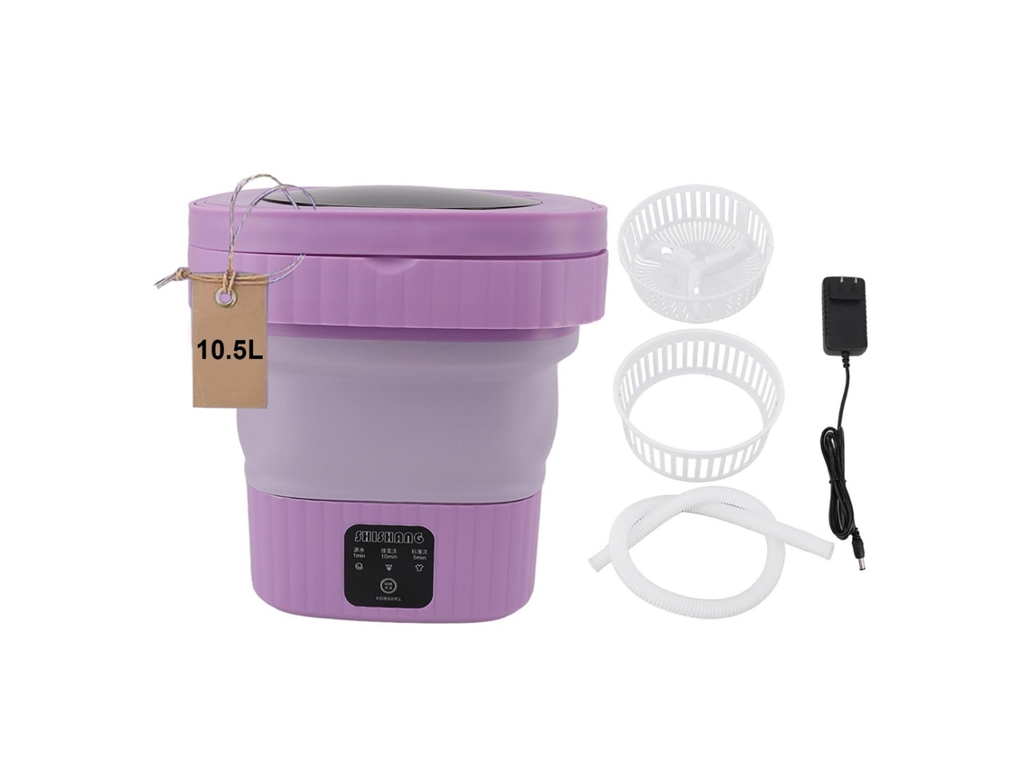 Mini Máquina de Lavar Portátil 10.5l com secagem suave e engate de dreno, roxa LAXISCREED