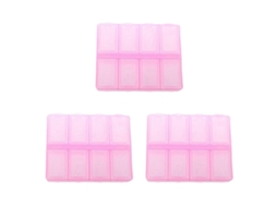 Caixa De Comprimidos Retangular De Plástico Com 8 Compartimentos, Rosa. Nostalgia88
