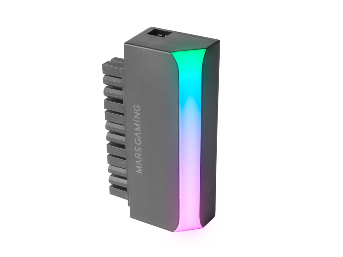 Adaptador Atx 24 Pin a 90 MARS GAMING Mca-L24 Iluminação Argb 5V 3-Pin Plug & Play Compatibilidade Universal Preto