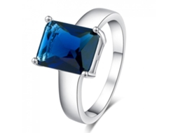 Anel Masculino Elegante Decorado Com Zircão Azul