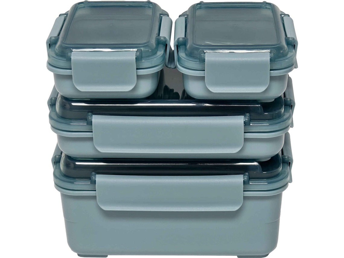Conjunto 4 Caixas Com Lock Azul Kasa