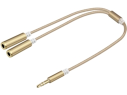 Cabo Extensor Divisor De Fone De Ouvido Com Conectores Macho E Fêmea, Revestimento Em Nylon Trançado Gokoco