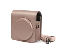 Capa Protetora De Couro Pu Compatível Com Fujifilm Instax Square Sq6 Rosa Brilvibera