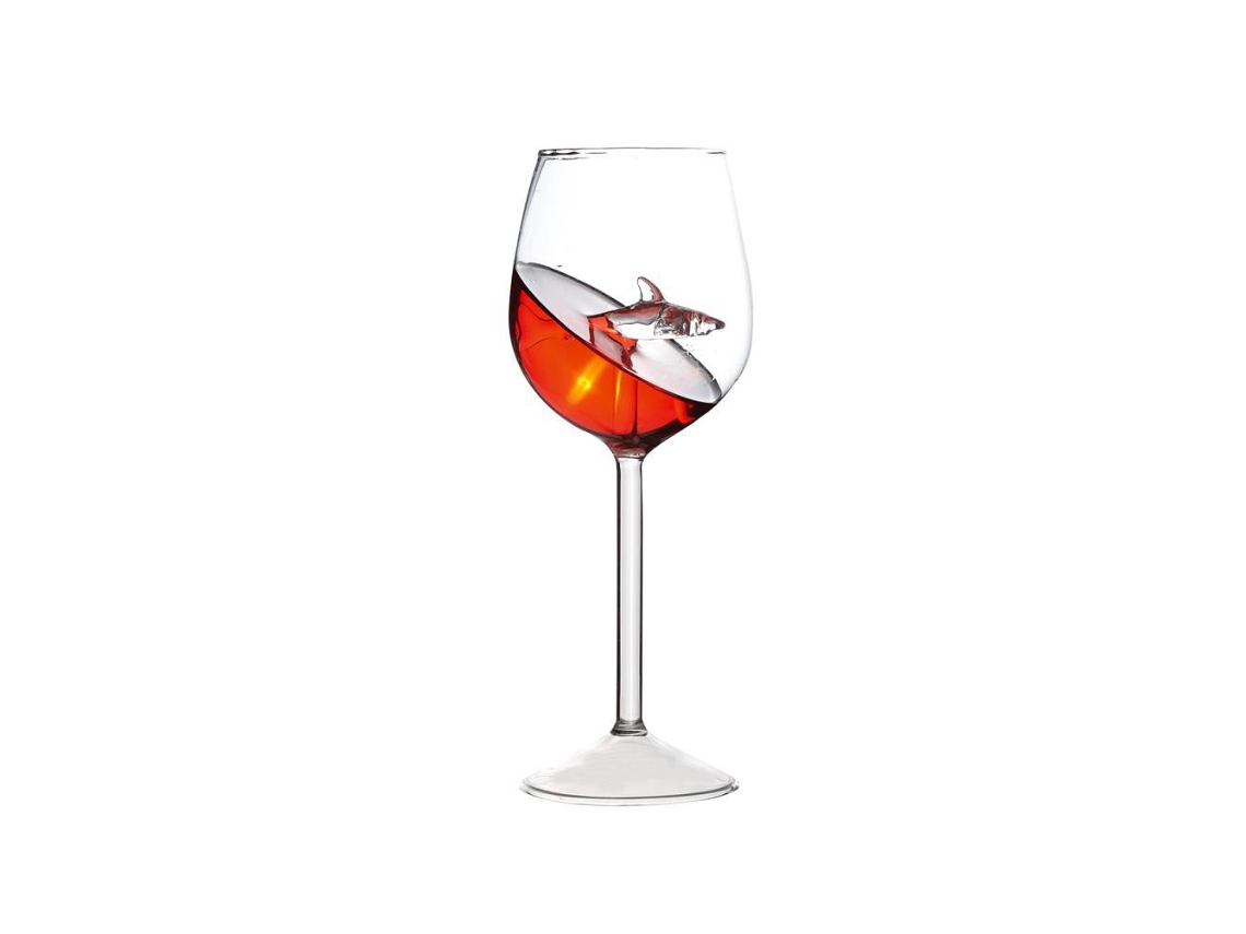 TRUYUETY Glass De Vinho Com Tubarões Por Dentro, Conche De Bebida Para Beber Uísque E Vinho Tinto, Coquetel Transparente Criativo Com Design De Novidade, Vidro