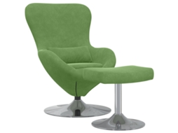 Poltrona Ergonómica Verde Claro Com Puff Vidaxl Espuma Do Mar Poliéster