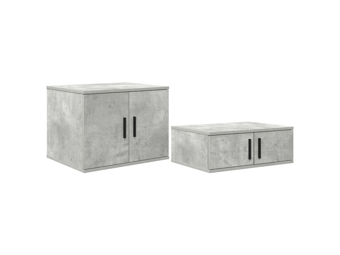 Conjunto 2 Armário De Arrumação Vidaxl Cinzento Derivados De Madeira (127 X 41 X 40 Cm)