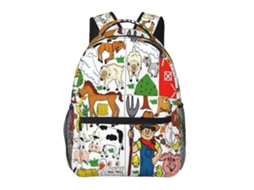 Mochila Happy Farm Z26 Para Estudantes, Durável E Leve, Impermeável E Com Alça De Ombro Respirável N26