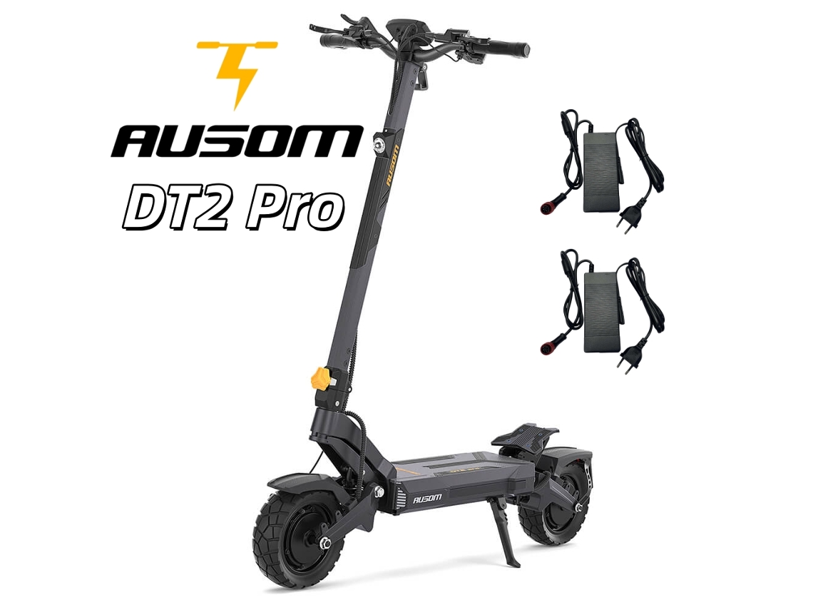 Trotinete Elétrica Potente Ausom Dt2 Pro 2 Motores 1100w Bateria 52v 23.4ah 68km/h Autonomia 115km Travões Hidráulicos Suspensão Dupla 2 Carregadores