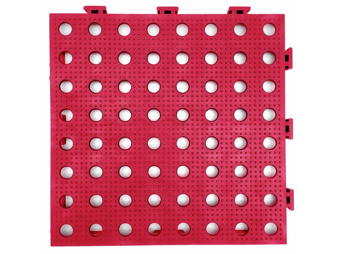 Pack 50 Estrados Antiderrapantes Maxi Com Drenagem, Vermelho, 33x33x2cm (≈5,5m²). Ultrarresistente: Para O Tráfego De Veículos, Hotelaria E Indústria