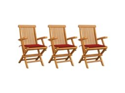 Folding Chair, Folding Chairs Vidaxl Vermelho Teca (n/a)