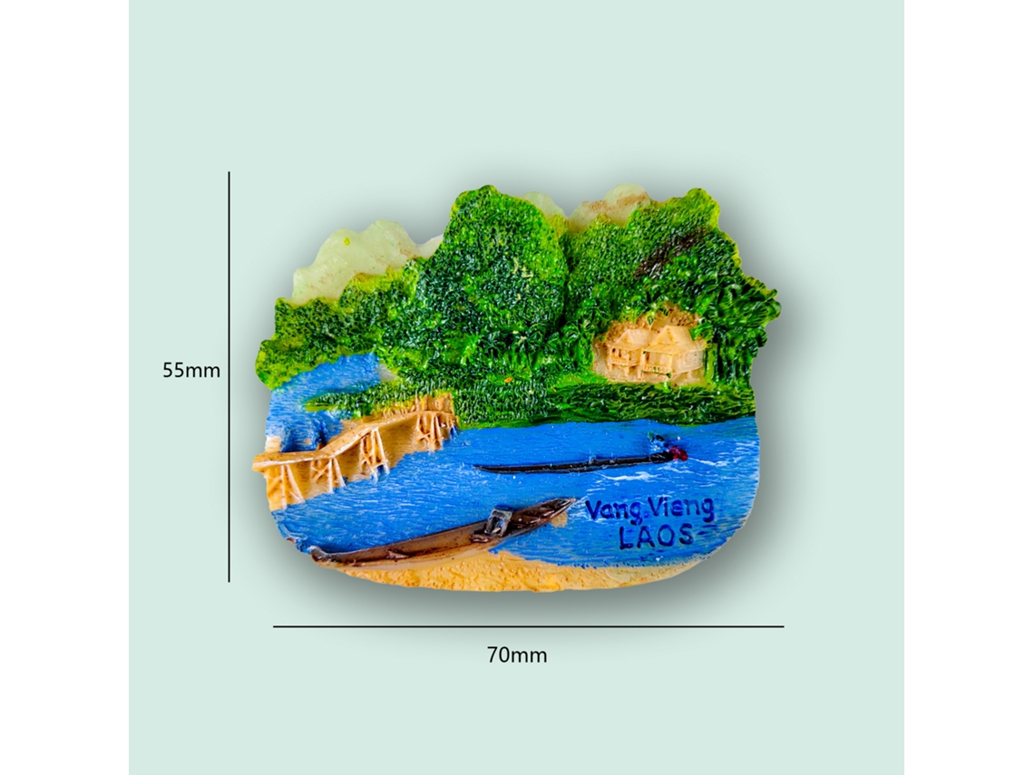 (vang Vieng, Laos) Ímãs De Geladeira Em Relevo 3d Com Pontos Turísticos De Todo O Mundo.
