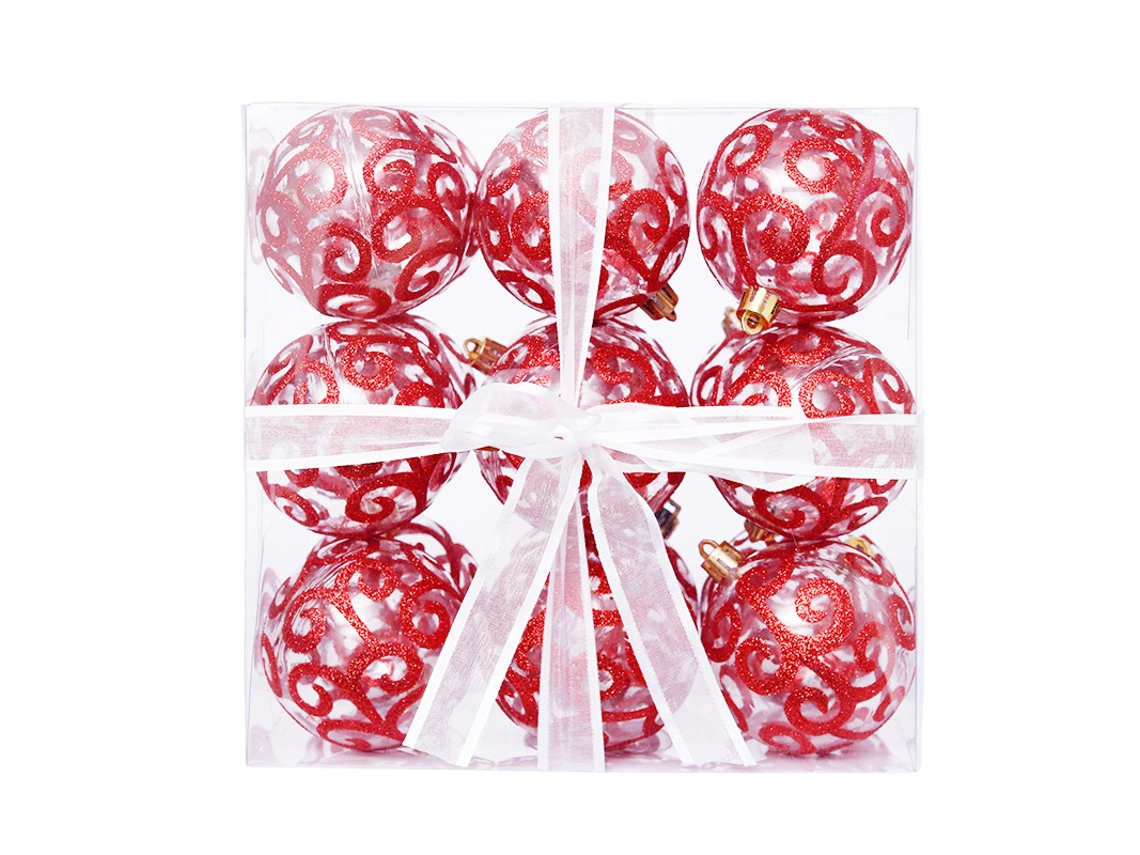 Bolas De Natal Transparentes De Pet Pintadas, 7 Cm/18 Polegadas, Enfeites De Natal Para Árvore De Natal.