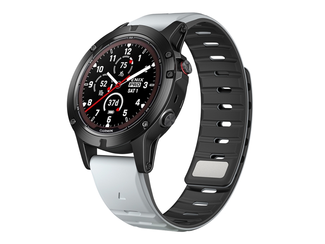 Bracelete Para Garmin (26mm) - Silicone Magnético - Liberação Rápida Cinza Claro Preto