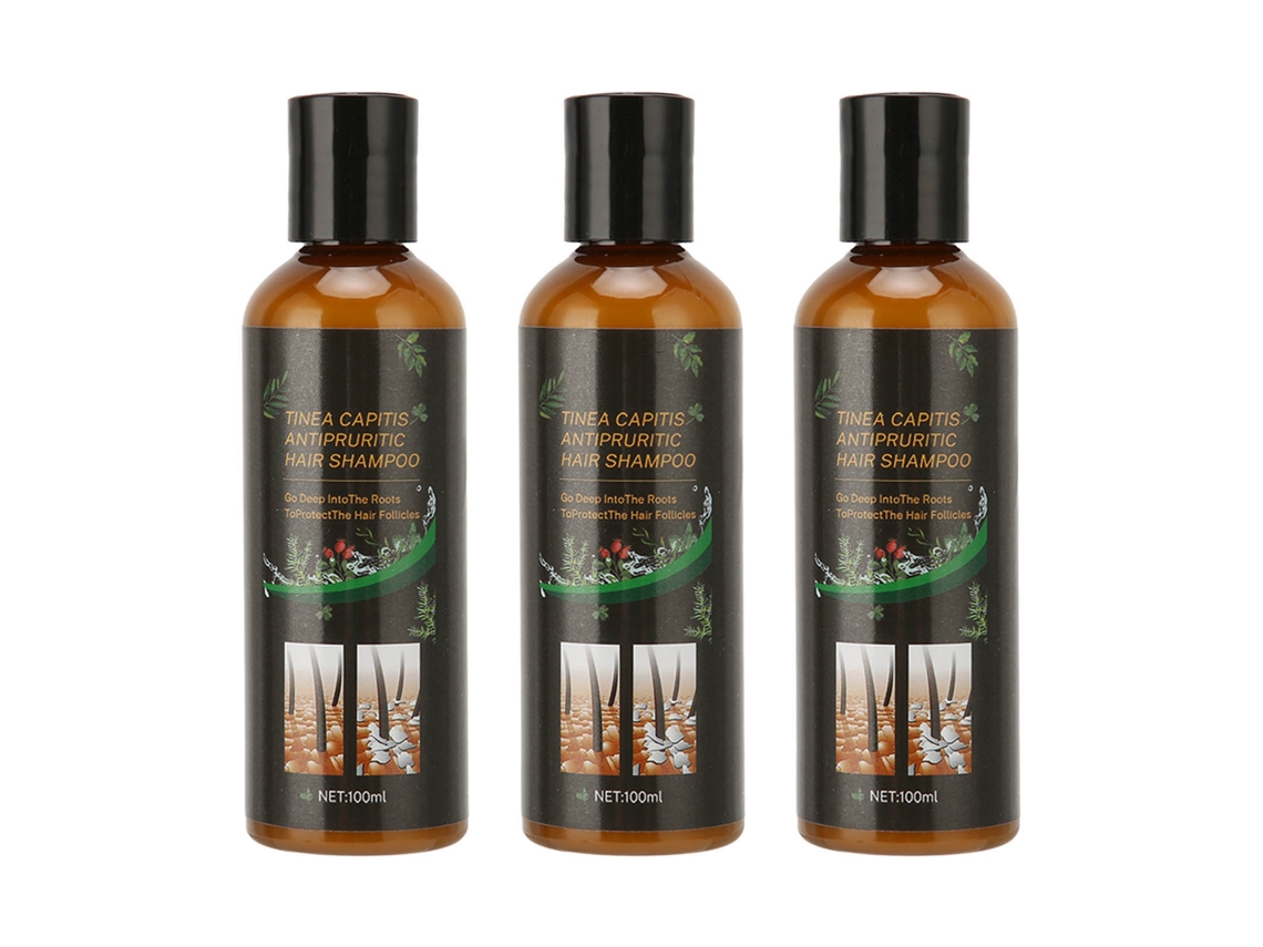 Kit com 3 Shampoos Anticaspa 100ml Antipruriginosos, Controle da Oleosidade, Nutritivos e Hidratantes para Cuidados com os Cabelos
