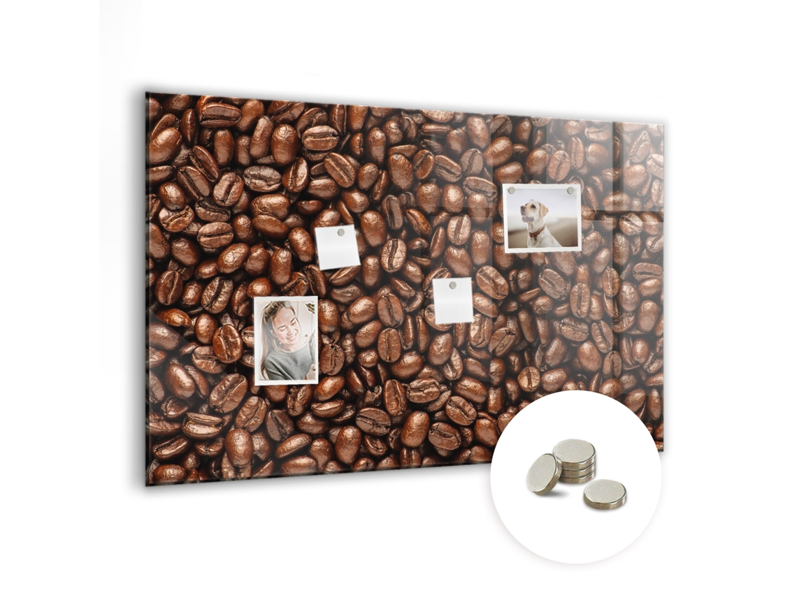 Quadro Magnético De Parede Grãos De Café Para A Cozinha Espelharte (90x60 Cm)