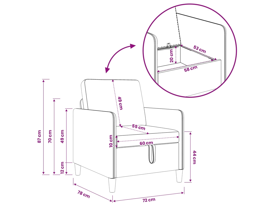 Conjunto de Sofá com Armazenamento 2 Pcs Branco Poliéster SYFAX