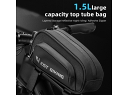 Bolsa para Bicicleta Business, frontal, 1.5L, impermeável, com zíper, acessórios