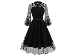 Roupas de Natal Retrô Malha Bordado Patchwork Vestido de Duas Peças L