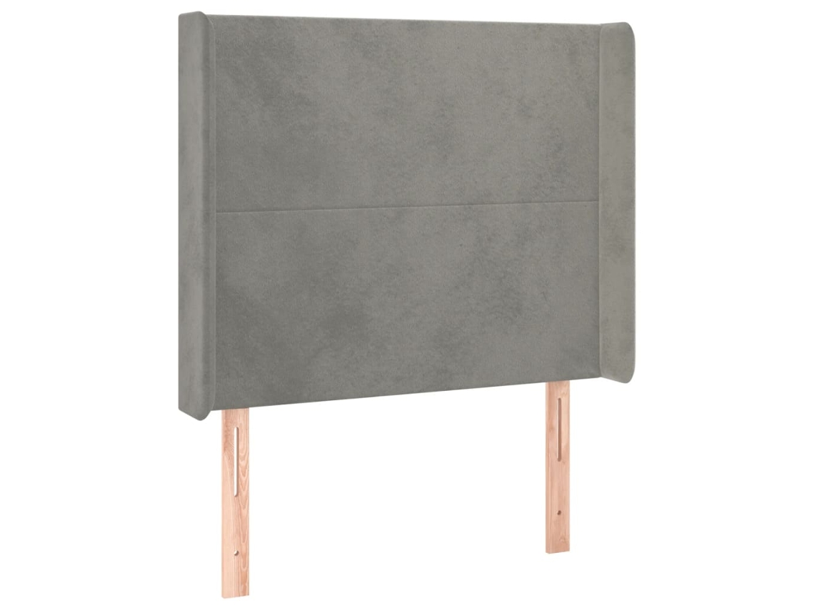 Cabeceira de Cama com Abas Veludo Cinzento Claro MAISON EXCLUSIVE (93x16x118 cm)