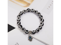 Pulseira Olho Grego, Pulseira com Pingente Mão de Hamsa Preta SIURN